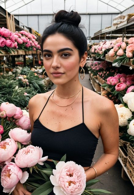 Vesper among pink flowers